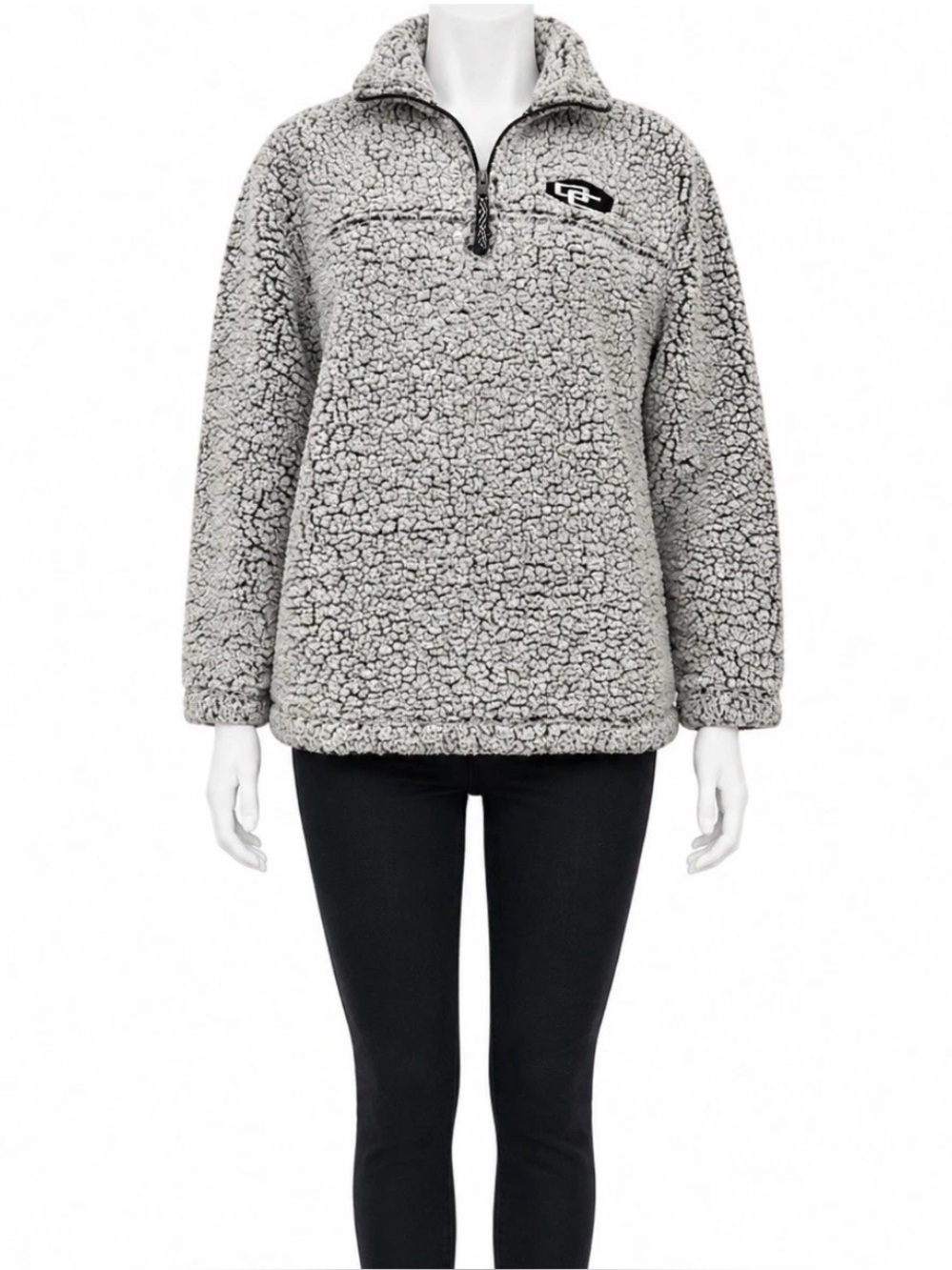 Boxercraft Gray Sherpa Quarter Zip Fleece Pullover Small Cozy Collegiate